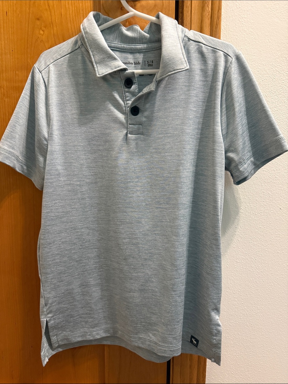 abercrombie kids Light Heather Blue Polo Shirt